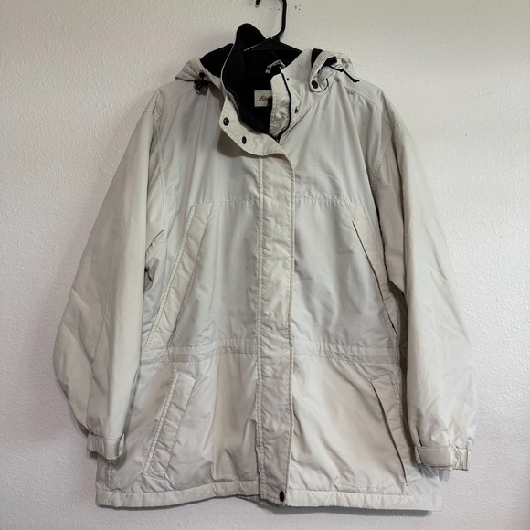 Eddie Bauer Jackets & Blazers - Vintage Eddie Bauer Parka Jacket Women's Size PXL Ivory Detachable Hood Full Zip